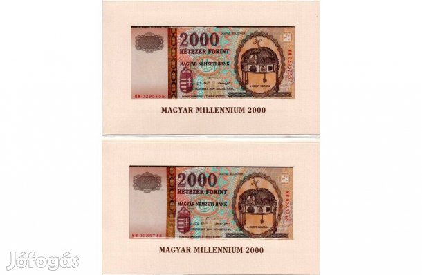 50 db.Aranyszálas millennium 2000 forintos. Hibátlan