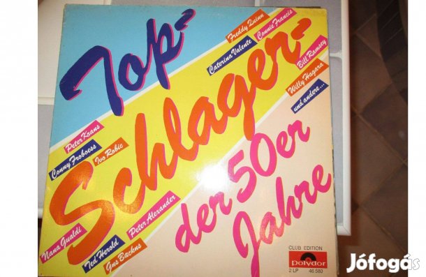 50-es évek top slágerei dupla bakelit hanglemez album eladó