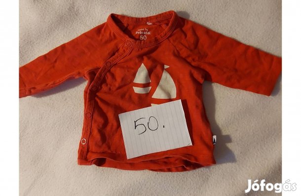 50-es méretű, téglaszínű, átlapolós baba felső