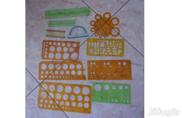 50 féle matematikai eszköz sablon vonalzó szögmérő iskolai felszerelés