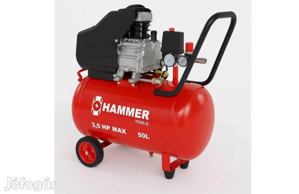 50 l kompresszor 260l/perc olajos 1 hengeres lég kompreszor 3,5KW 8bar