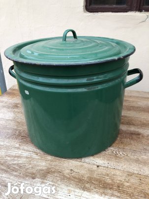 50 literes nagyméretű, zöld fazék fedővel.