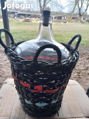 50 literes üvegballon kosárban eladó