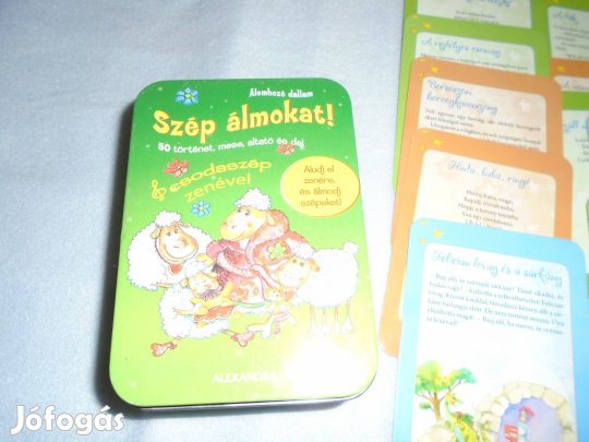 50 történet, mese, altató, dal - mintás fémdobozban kártyák