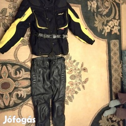 52-es motoros bőr nadrág és Sanmaru motoros dzseki