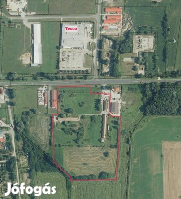 53.350 m fejlesztési terület főút mellett épületekkel.ÁFA-mentes Kft