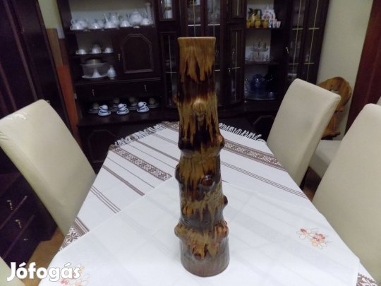 54-cm hibátlan barna fatörzs mintás padlóváza eladó