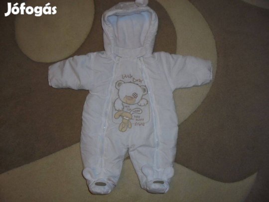 56-62-es fehér babaoverál kezeslábas anorák 56-62