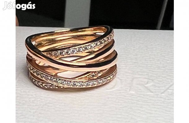 58-as méretű Pandora rose rózsaarannyal futtatott ezüst gyűrű