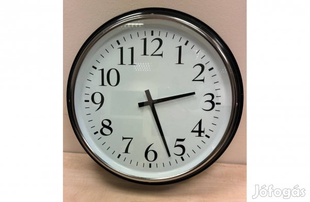 59 cm ipari fém falióra üveg előlappal nagy, hibátlan állapot