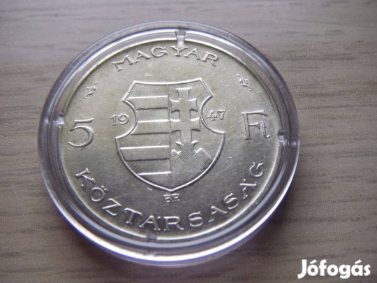 5 Forint Ezüst emlékérem 1947 zárt kapszulában + Tanúsítvány