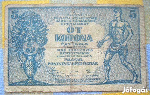 5 Korona bankjegy Más törv.056 sorozat