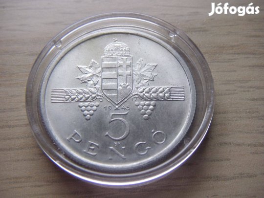 5 Pengő Alu emlékérem 1945 zárt kapszulában + Tanúsítvány