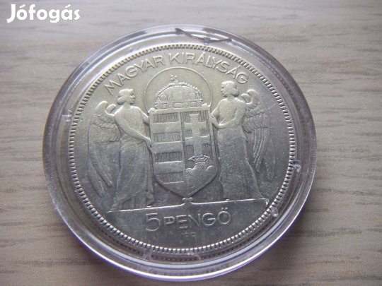 5 Pengő Ezüst emlékérem 1930 zárt kapszulában + Tanúsítvány