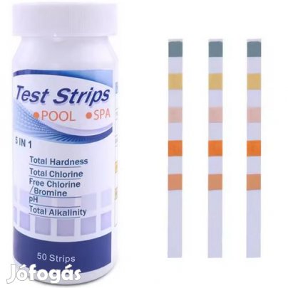 5 az Egyben Tesztcsíkok TH/TC/PH//Alc/Cl,Br 50db. (6197)