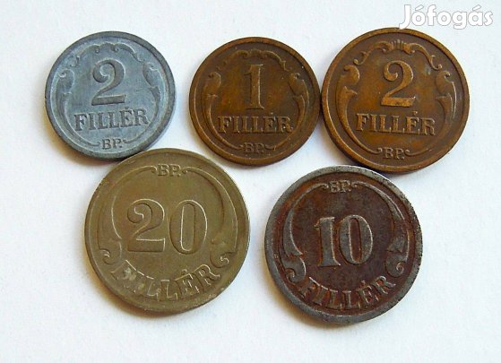 5 darab fillér Magyar Királyság