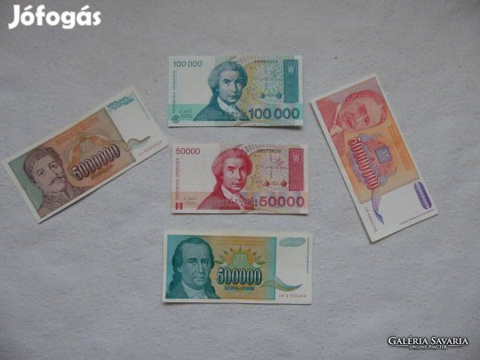 5 darab külföldi szép ropogós bankjegy LOT