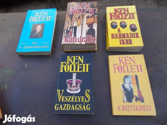 5 db Ken Follett könyv katedrális - Tű a szénakazalban stb
