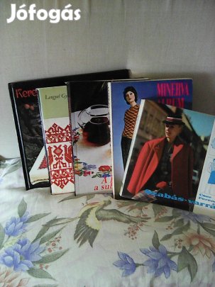 5 db Keresztszemes hímzés régi könyvek