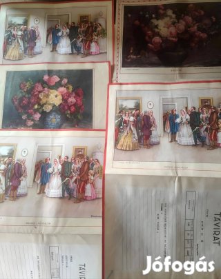 5 db Magyar Királyi Posta távirat, gyűjtői darab