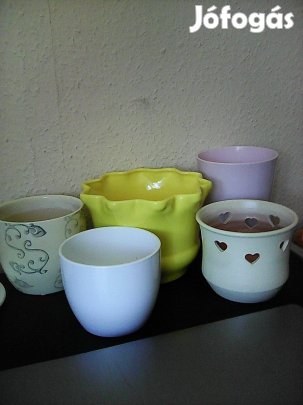 5 db különböző kerámia kaspók