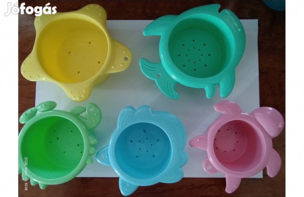 5 db os baba gyerek fürdő játék poharas játék eladó