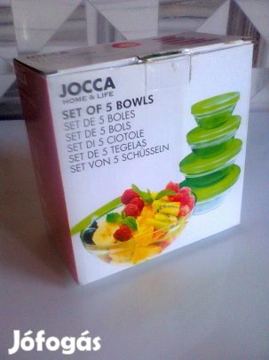 5 db-os üvegtálka, tároló