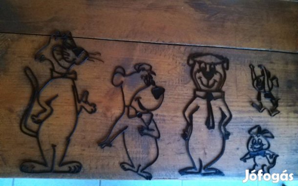 5 db retro műanyag, gumi falidísz Maci Laci