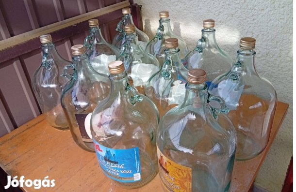 5 literes üveg palackok eladók