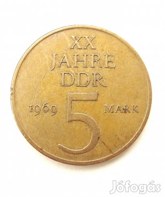 5 német jubileumi márka 1969 NDK 20 éves évforduló