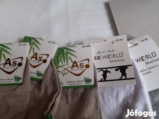 5 pár -Új,kissé gyűrött -Nem hordott- titokzokni