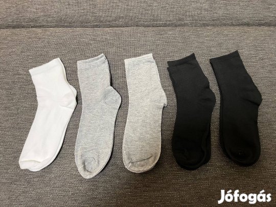 5 pár zokni- kényelmes, rugalmas, lélegző bordázott textúrával 38-39