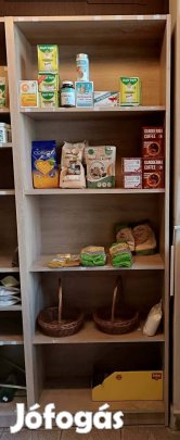 5 polcos sonoma tölgy könyvespolc/kamrába, gardróbba is kitűnő