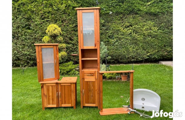 5 részes fenyő fürdőszoba bútor