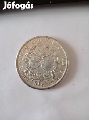 5 svájci frank 1869