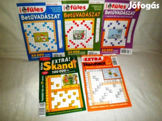 5db Füles betű vadász rejtvény magazinok