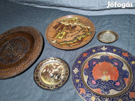 5db dísztányér régiség