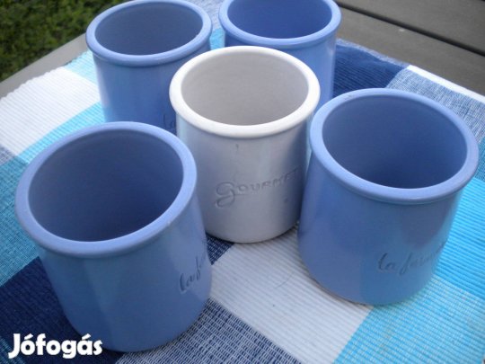 5db kerámia joghurtos tégely pohár