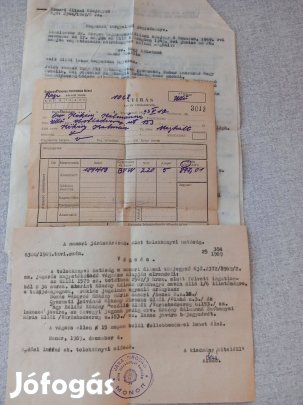 5db különböző régi Hagyatéki iratok egybe a 60-as évekből