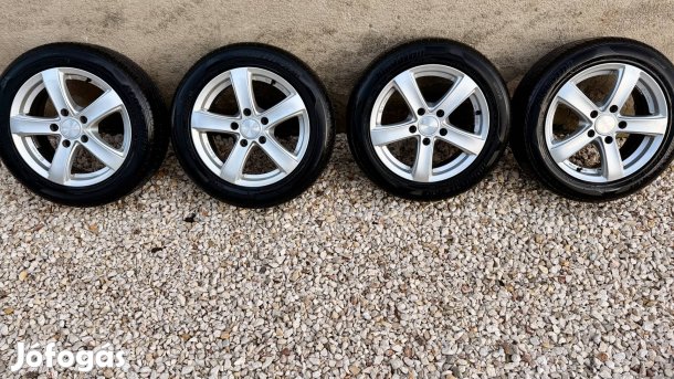 5x120 BMW alufelni 205/55R16 újszerű nyári gumi