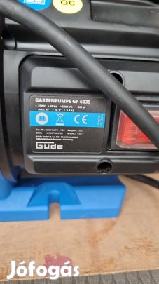 600W teljesítménnyel jó állapotú kerti vízszivattyú 3200l/h vízhozamma
