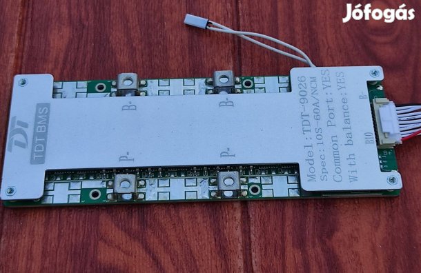 60A 10S 37V BMS áramkör hőmérsékletmérővel Li-ion akkumulátor pakkhoz