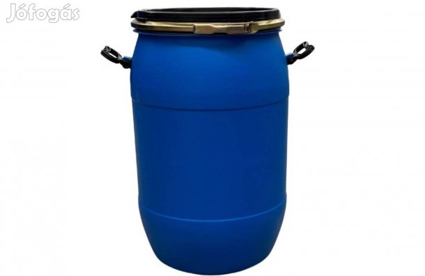 60 Literes, élelmiszeres, műanyag hordó, levehető tetővel