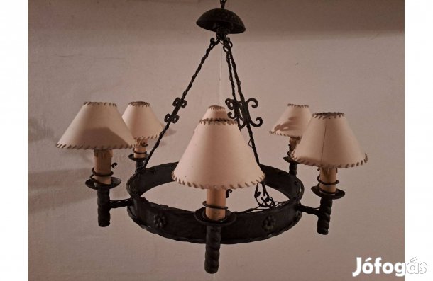 60'-as évekbeli retro, kovácsoltvas csillár