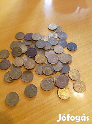 61 db régi 2 Ft-os pénzérme