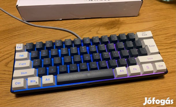 61 gombos membrános, rgb gamer billentyűzet, újszerű, dobozos