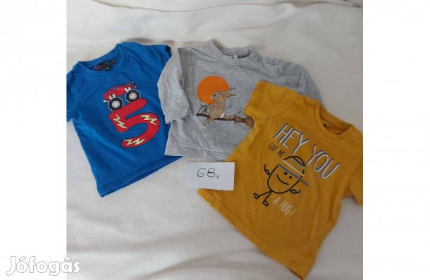 68-a méretű kisfiú rövidujjú póló, 3 db