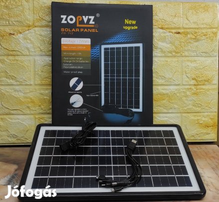 6V 12W, (Power bank) Akkumulátorok és telefon töltésére Szolár panel