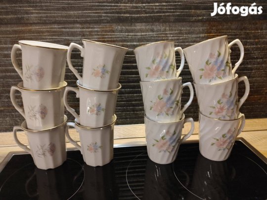 6-6 db virágmintás porcelán virágmintás pohár bögre 4000Ft/szett