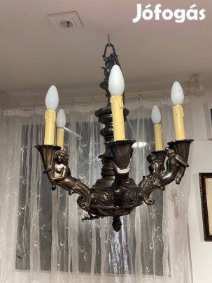 6 ágú puttós bronz mennyezeti csillár